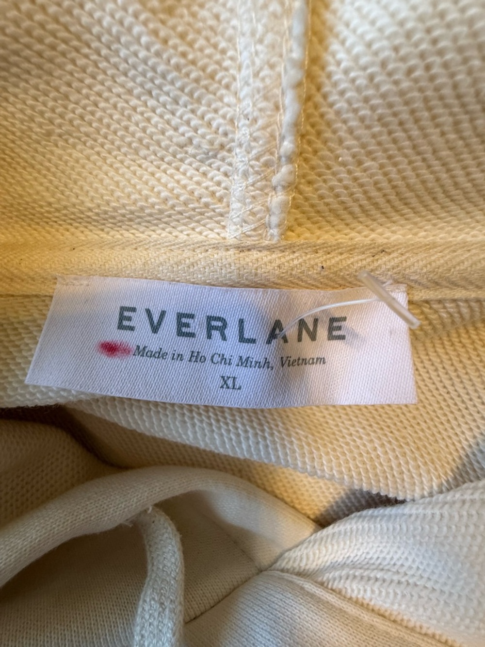 Everlane Cream Hoodie with Pink Lettering - Picture 5 of 6